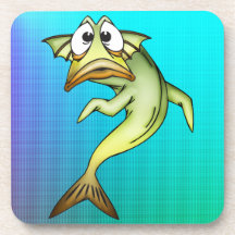 Funny Cartoon Fish Cork Coaster