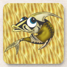 Funny Cartoon Fish Cork Coaster