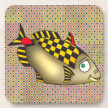 Funny Cartoon Fish Cork Coaster