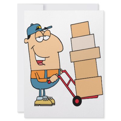 funny cartoon mover personalized invitation by super_shop