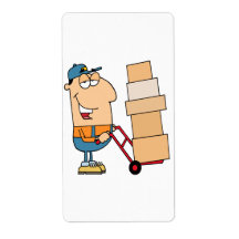 funny cartoon mover shipping labels