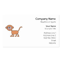 Funny Cartoon of a Monkey. Business Card Templates