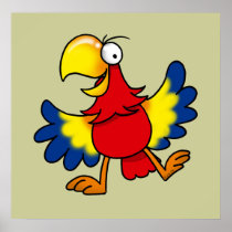 Funny cartoon parrot