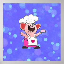 Funny Cartoon Piggy Chef  Shirt | Funny Chef T
