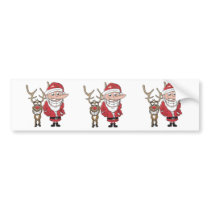 Funny Cartoon Santa and Rudolph