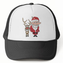 Funny Cartoon Santa and Rudolph