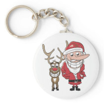 Funny Cartoon Santa and Rudolph