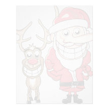 Funny Cartoon Santa and Rudolph Customized Letterhead