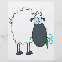 funny cartoon sheep with flower custom flyer