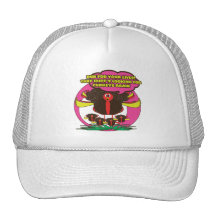 Funny cartoon thanksgiving turkeys - cute peak cap trucker hats