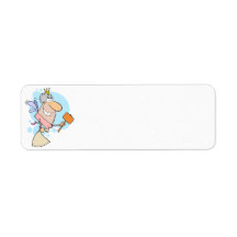 funny cartoon tooth fairy with mallot labels