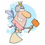 funny cartoon tooth fairy with mallot acrylic cut out