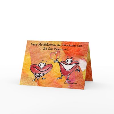 Funny Cartoon Valentine Card Hearts by zooogle