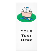 funny cartoon wet golfball wrapped in towel full colour rack card