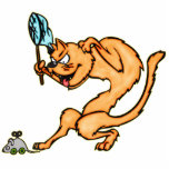Funny Cat Catches Mouse Acrylic Cut Out
