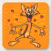 Funny Cat Cork Coaster
