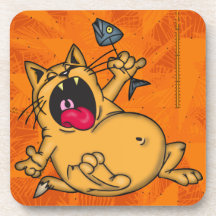 Funny Cat Cork Coaster