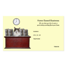 Funny Cat Home Based Business Business Card Templates
