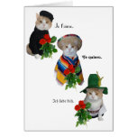 Funny Cat/Kitty Love in Four Languages Valentine Greeting Cards