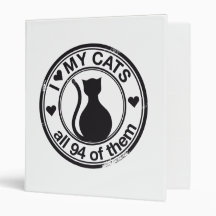 Funny cat logo 3 ring binder