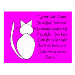 Funny Cat Lover Cards "Never coming back" Postcard