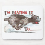 Funny Cat on the Run mousepads
