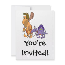 funny caveman and pet dinosaur personalized announcement