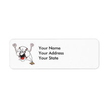 funny cheering homerun baseball cartoon return address labels