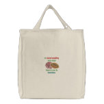 Funny cheerleading saying embroidered tote bag