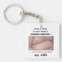 Funny Cheese Grater Abs Key Chain