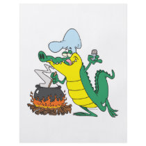 funny chef cooking gator alligator cartoon custom flyer