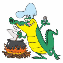 funny chef cooking gator alligator cartoon photo cutouts