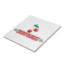 Funny Cherries Ceramic Tile