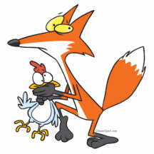 funny chicken stealing stealer fox photo sculptures
