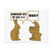 Funny Chocolate Easter Bunny Postcards