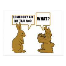 Funny Chocolate Easter Bunny Postcards