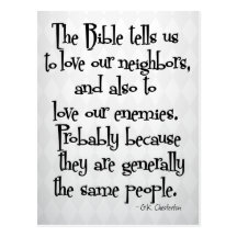 Funny Christian Religious Quote GK Chesterton Post Cards