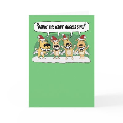 Funny Christmas card: Hairy Angels by chuckink