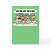 Funny Christmas card: Hairy Angels