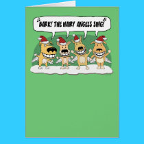 Funny Christmas card: Hairy Angels cards