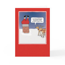 Funny Christmas card: Santa Stuck