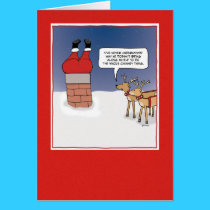 Funny Christmas card: Santa Stuck cards