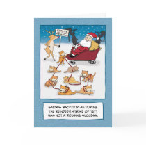 Funny Christmas card: Sleigh Cats