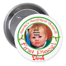 Funny Christmas Custom Photo & Text Button