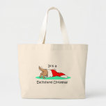 Funny Christmas Dachshund Canvas Bags
