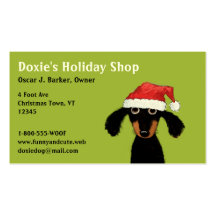 Funny Christmas Dachshund Holiday Business Card