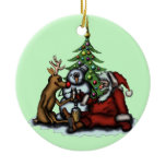 Funny Christmas drinking party tree ornament