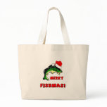 Funny Christmas fishing Canvas Bags