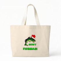 Funny Christmas fishing Tote Bag