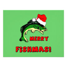 Funny Christmas fishing Invite